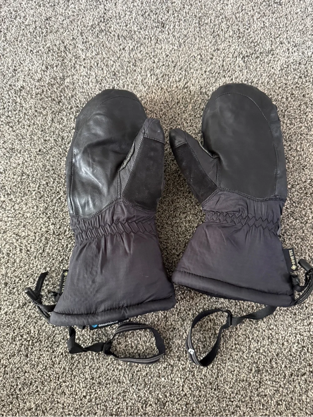 Black Diamond Black Waterproof Ski Mittens with Adjustable Wrist Straps